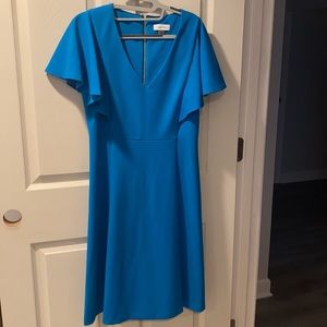 Gently used turquoise Calvin Klein dress.